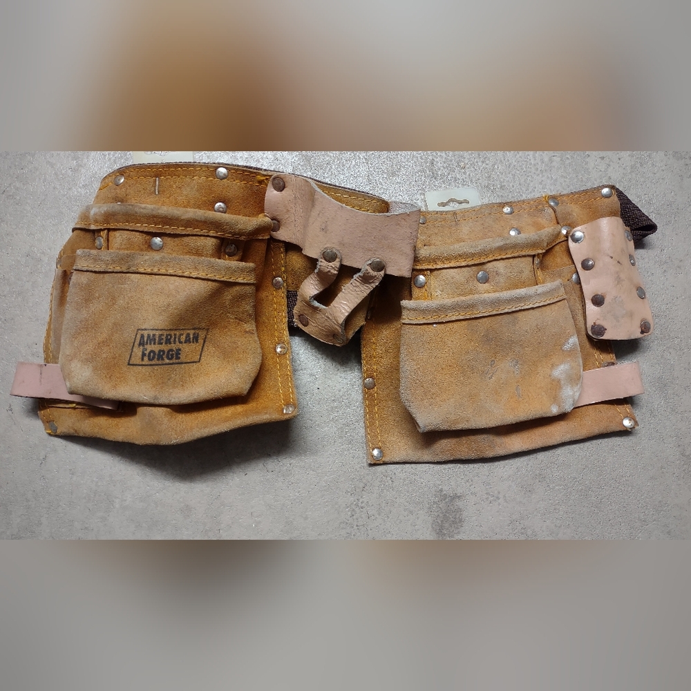 Vintage American Forge Products Adjustable Tool Belt Holster Leather USA Made